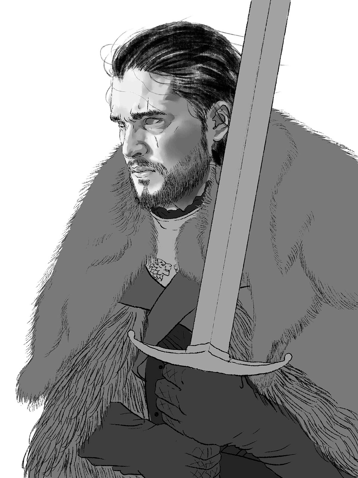 Game of Thrones season 7 Winter is Here Jon Snow kit harington  hbo advertsing portrait