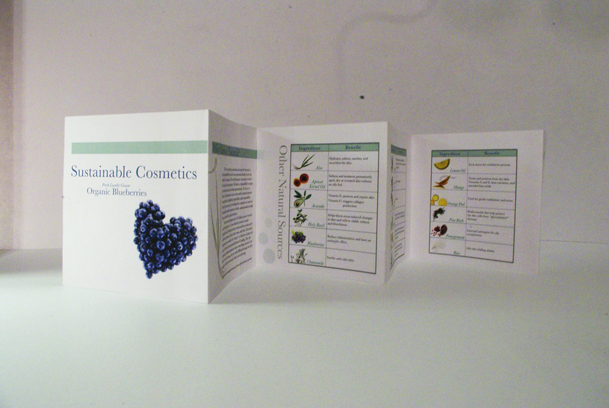 package design  Sustainable cosmetics pamphlet box