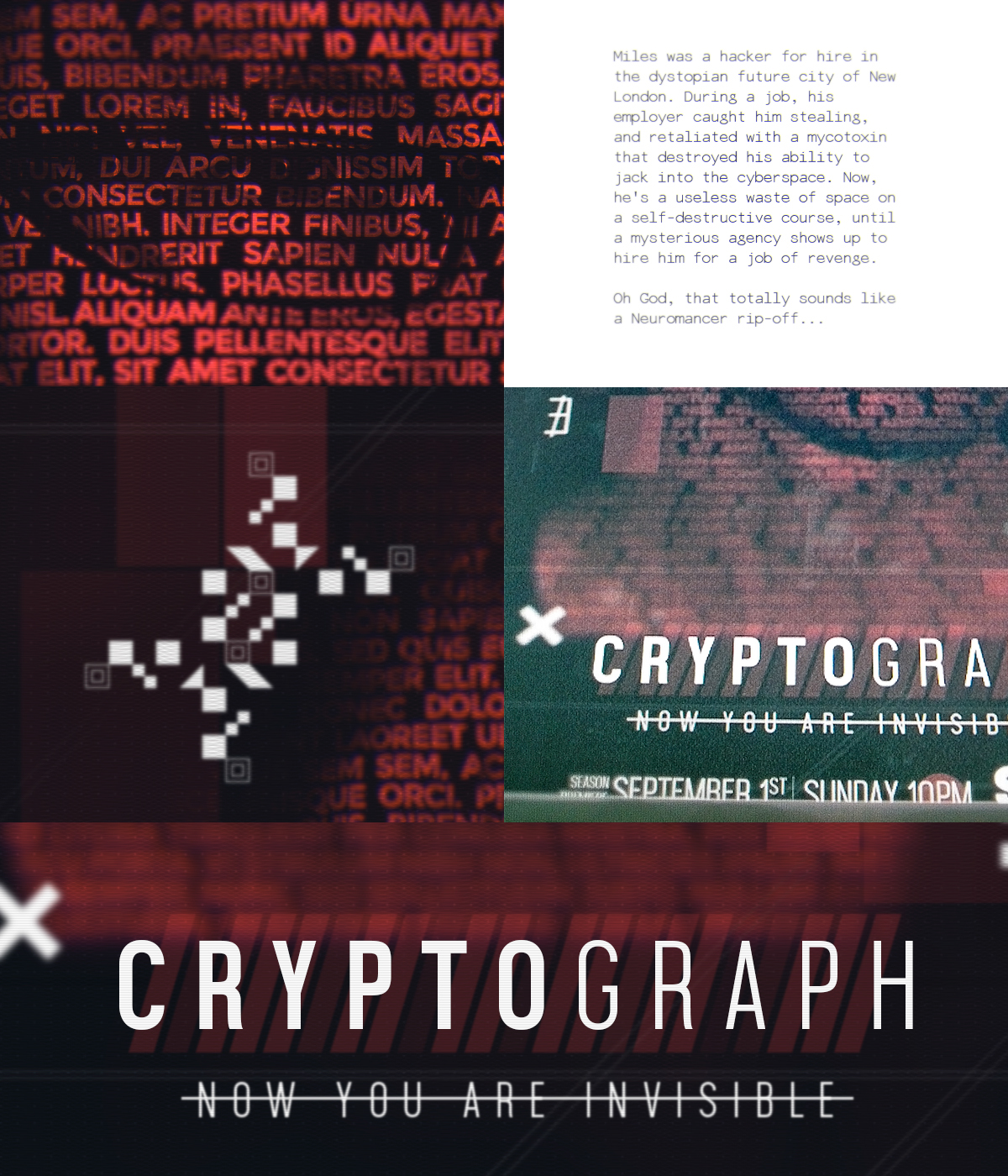 Cyberpunk tv show syfy typographic portrait portrait sci-fi Neuromancer william gibson