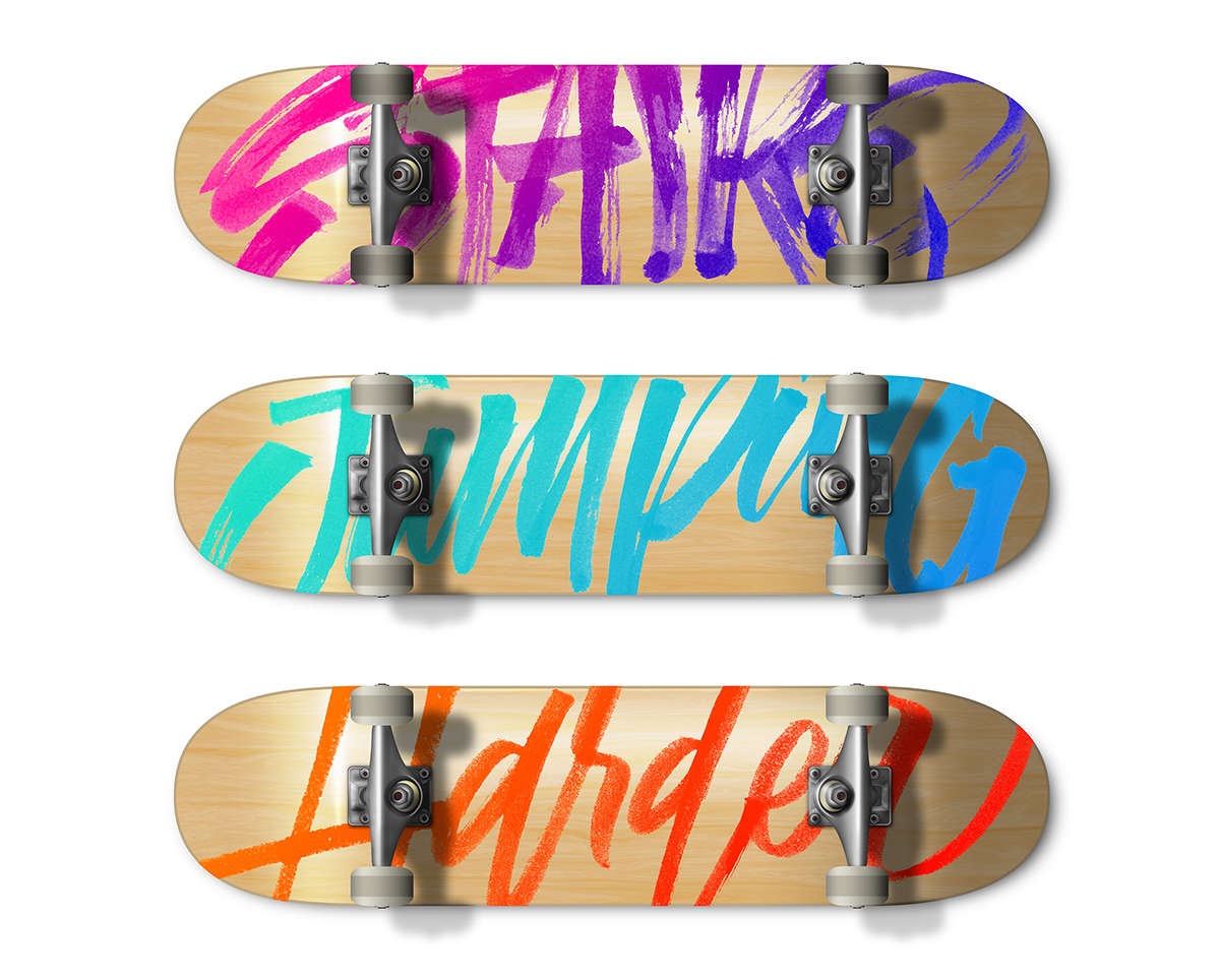 skateboard Baimu shahin hagjou bliss lettering brushpen brsuh tricks type turquoise Urban skate
