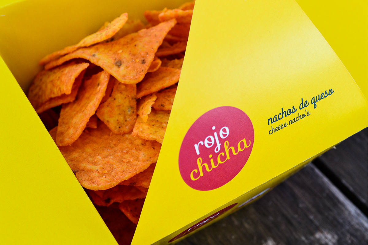 rojo chicha Ort Fast food +packaging+ brochettes sandwich nachos salad take away
