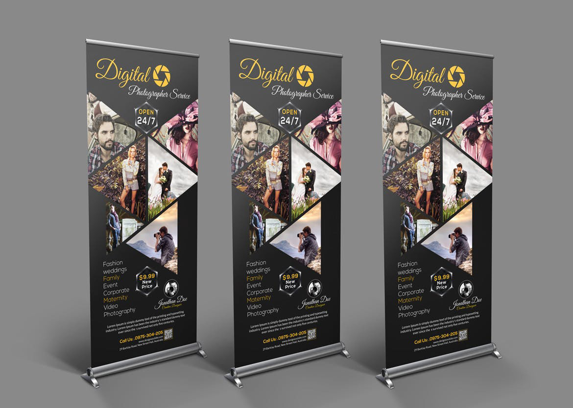 Photography roll up Banner Template on Behance In Photography Banner Template