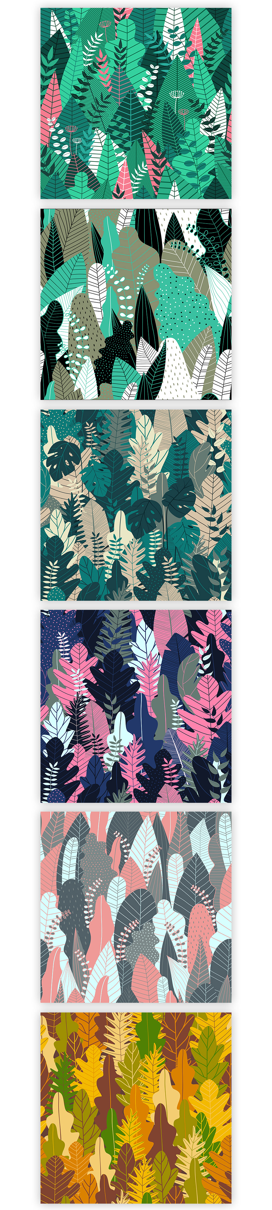 forest pattern seamless jungle background vector ILLUSTRATION  leaves leaf pattern hand drawn