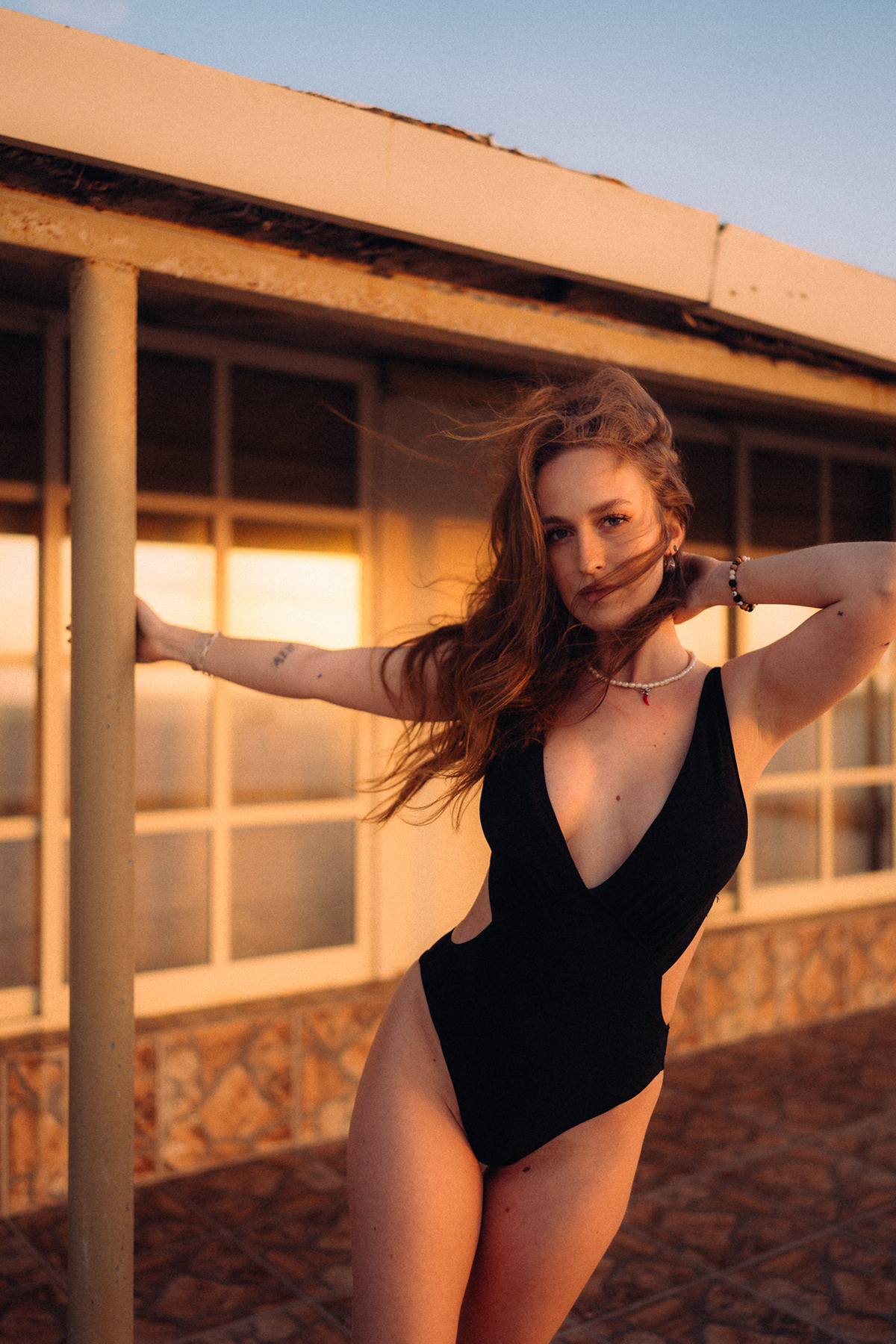 beach bikini swimsuit model photoshoot portrait sunset Photography  Moody Fashion 