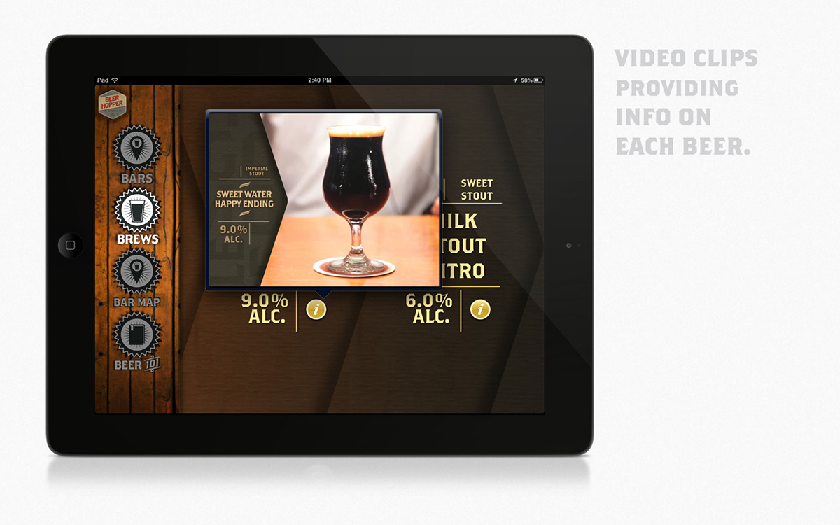 iPad app beer craft beer ios beer culture application UI ux interface design