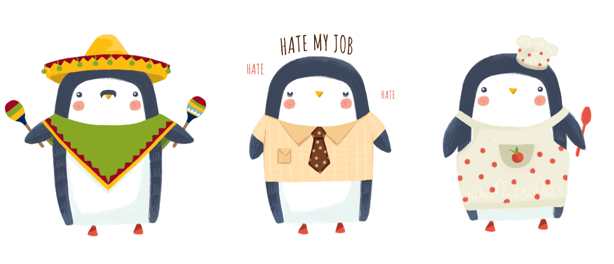 stickers Pinguin animation  bird Fun ILLUSTRATION  animals little