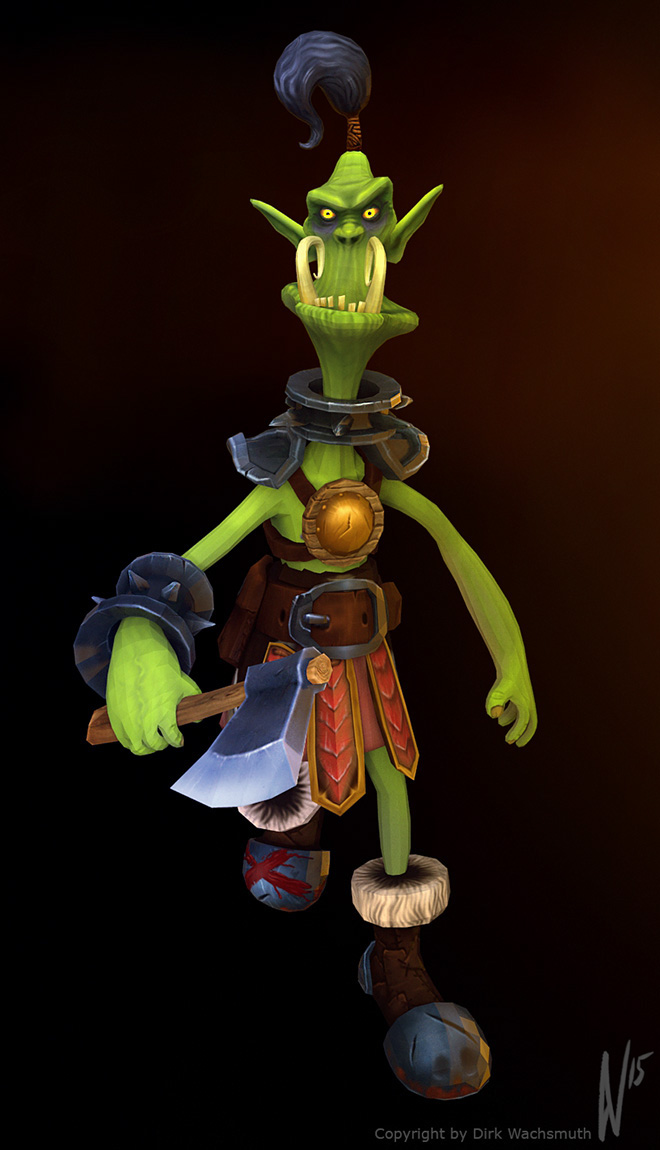 orc Low Poly Character creature player cartoonesque cartoon fantasy homage caricature   goblin real-time