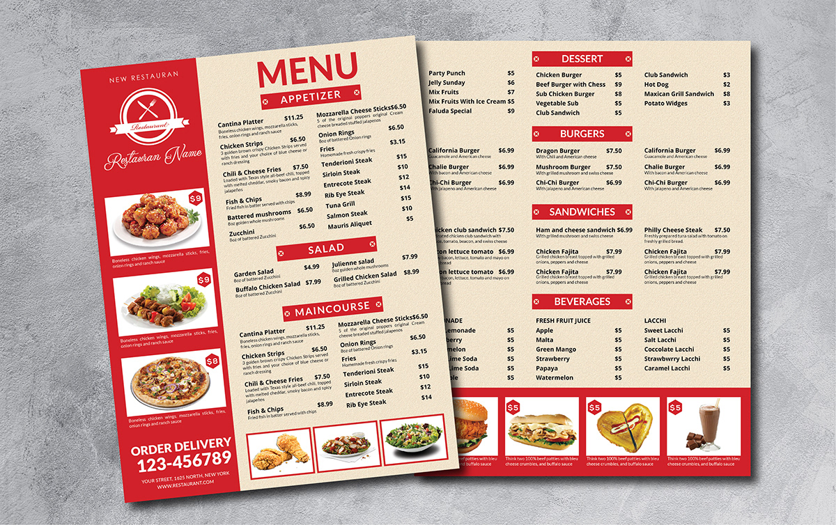 restaurant menu checklist Digital Menu price list food menu Spa brochure de...
