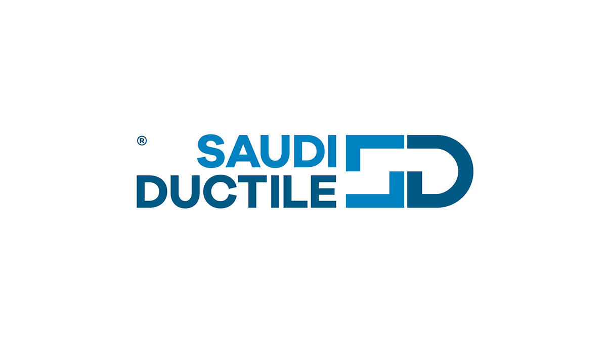 Saudi ductile blue pipes Wrench SD lettermark initials water negative Space  message hidden shape