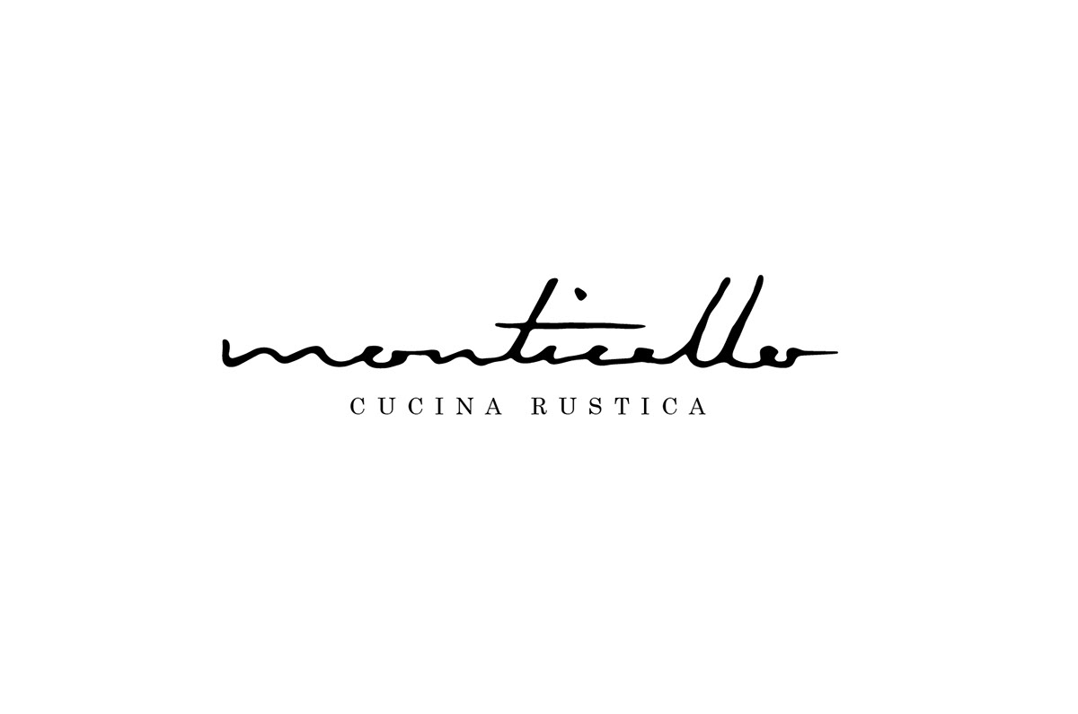 logo design type lettering monticello italian rustic modern kitchen restaurant
