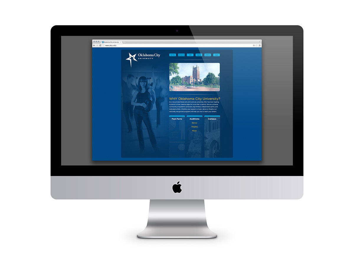 Adobe Portfolio oklahoma OCU Oklahoma City University blue landing page Web Banner Ad
