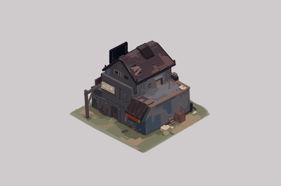 Game Art concept art video process youtube Isometric building