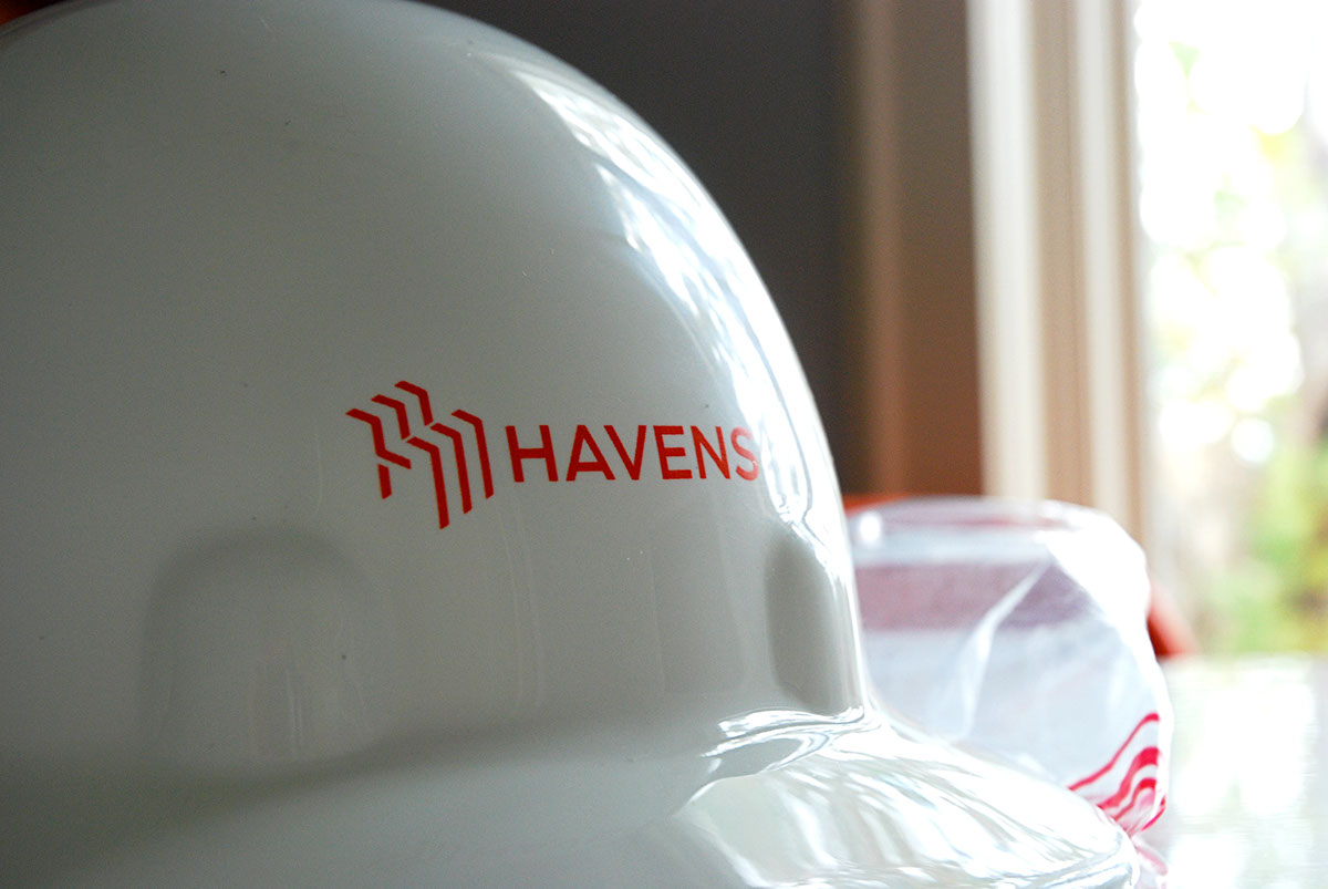 havens construction logo business cards sign