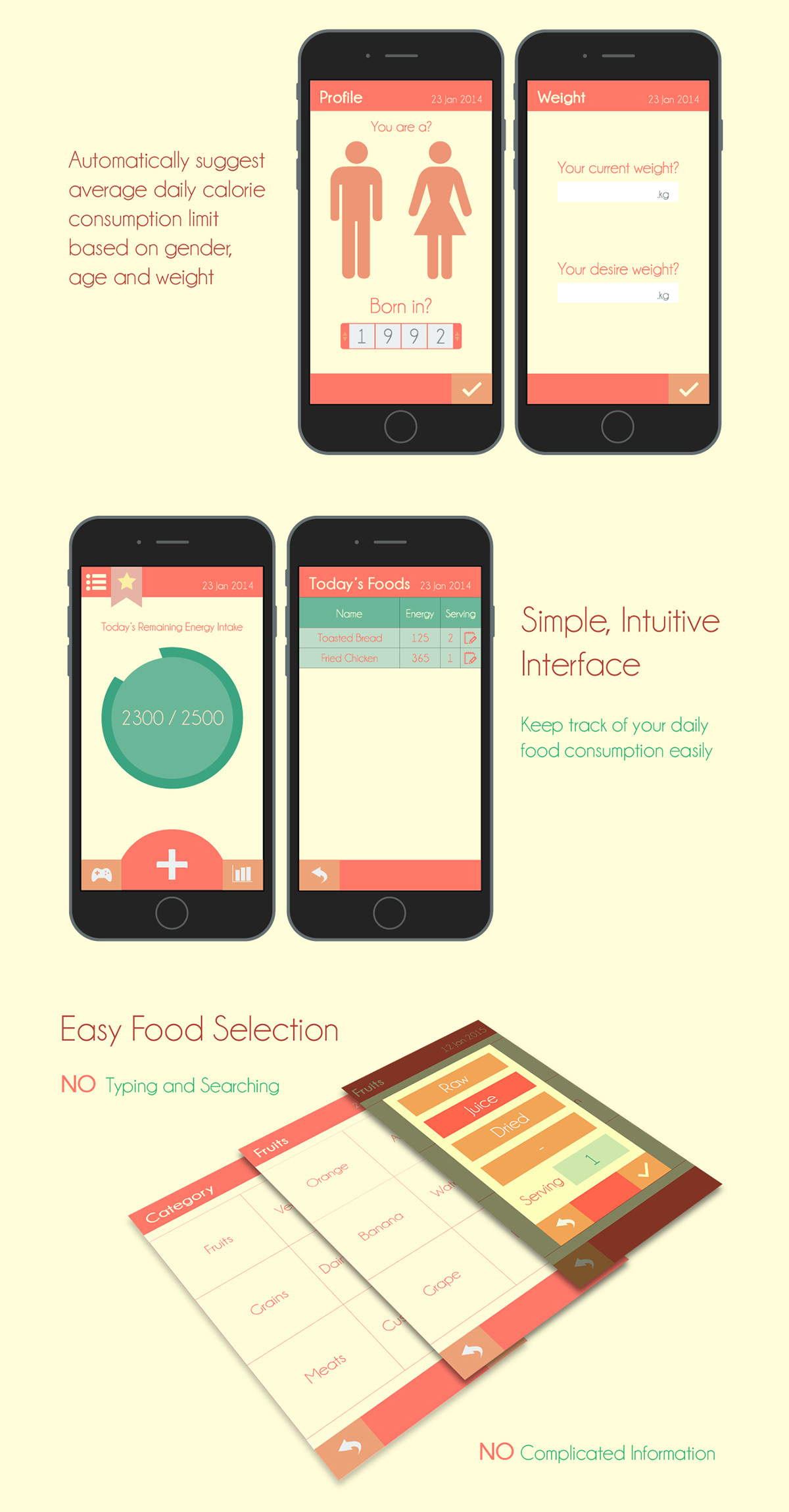 Mobile app Mobile Application calorie counter lifestyle mobile design mobile app design