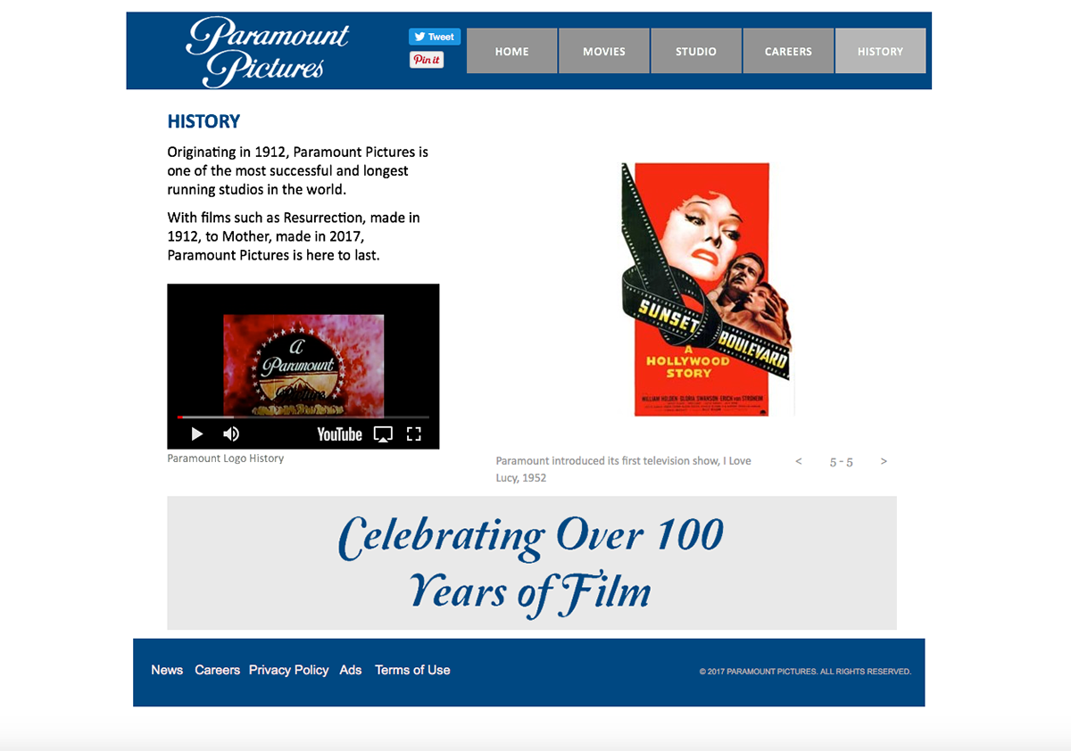 Paramount movie history