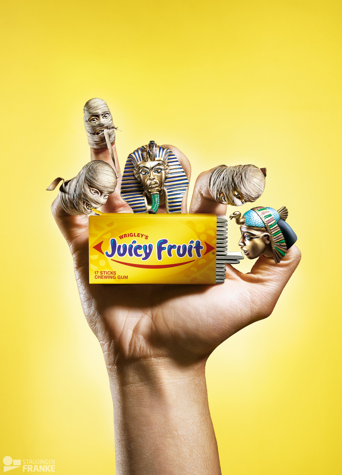 Juicy Fruit chewing gum tiki masks pirates Wrestler mummie wrigleys