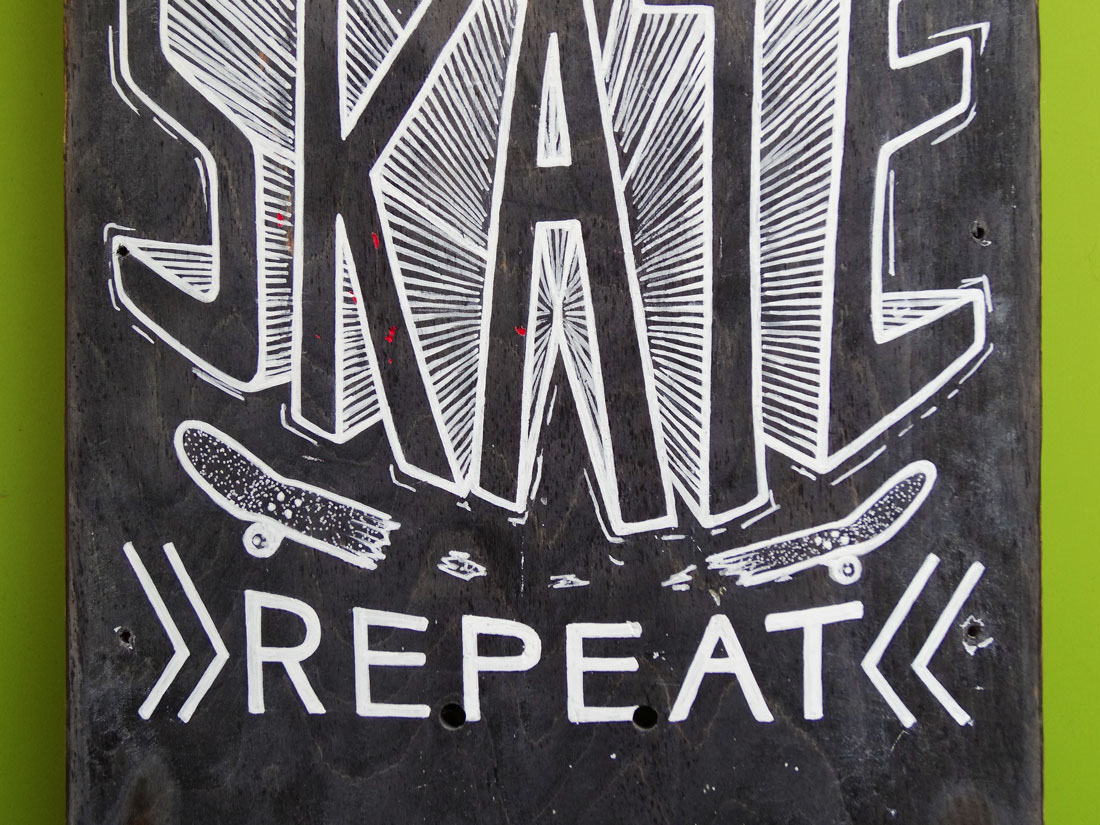 skate skateboard Board Design typographic lettering Hand Painted Posca Surf HAND LETTERING