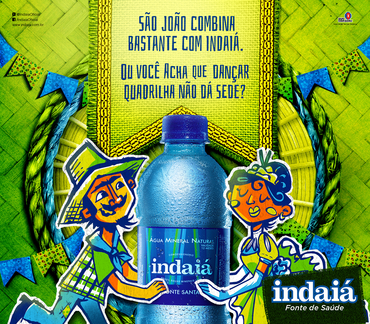 Ilustração São João junina agua mineral indaiá Brasil festa