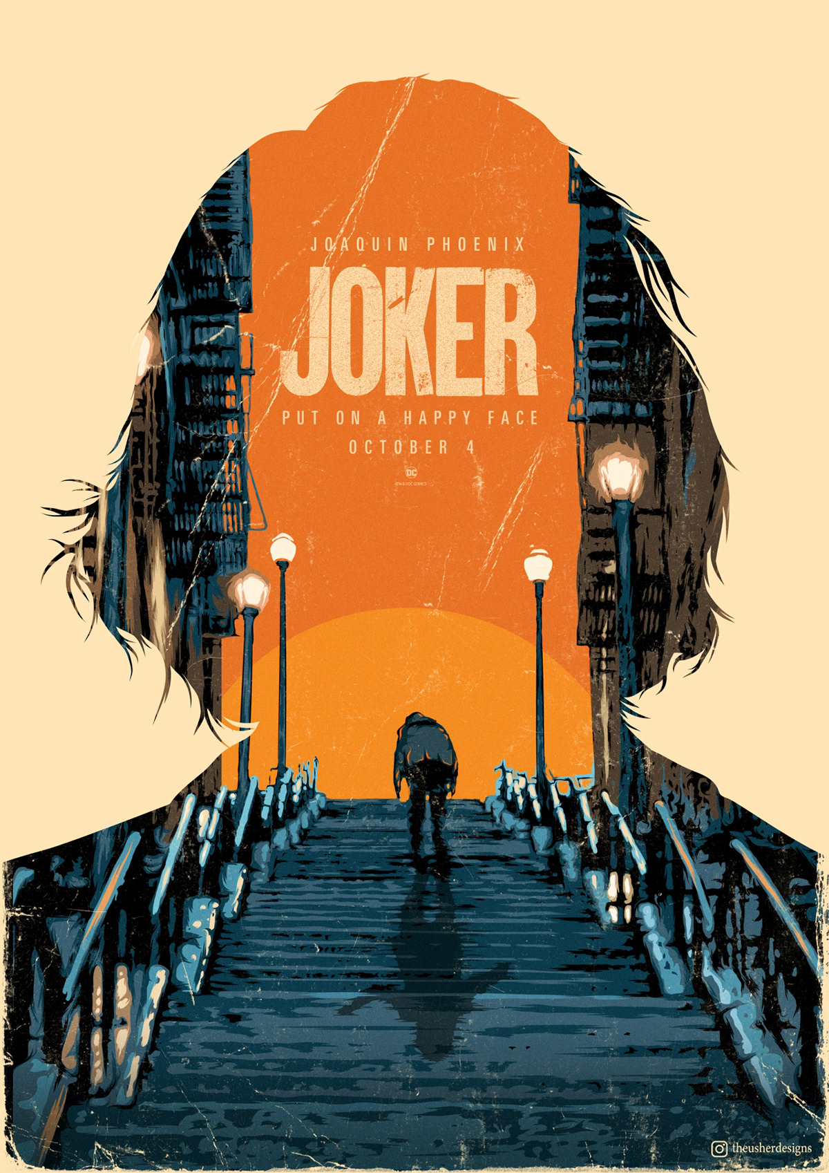 joker poster alternative poster movie poster vector Vector Illustration Digital Art  joaquin phoenix key art minimalist