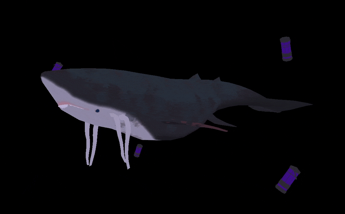 3D Low Poly Whale Dishonored game animation  rig fanart