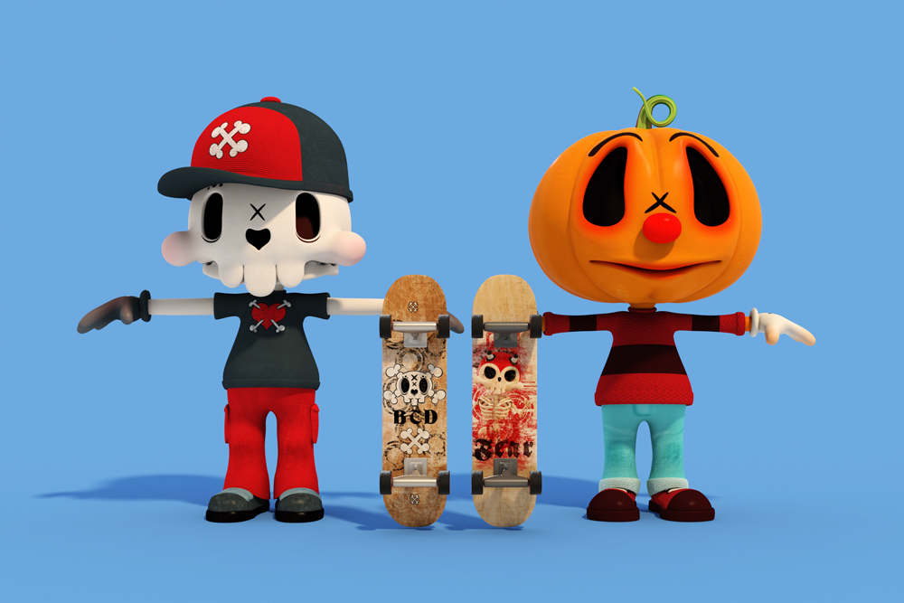 Halloween pals skeleton pumpkin boy theodoru 3D cartoon