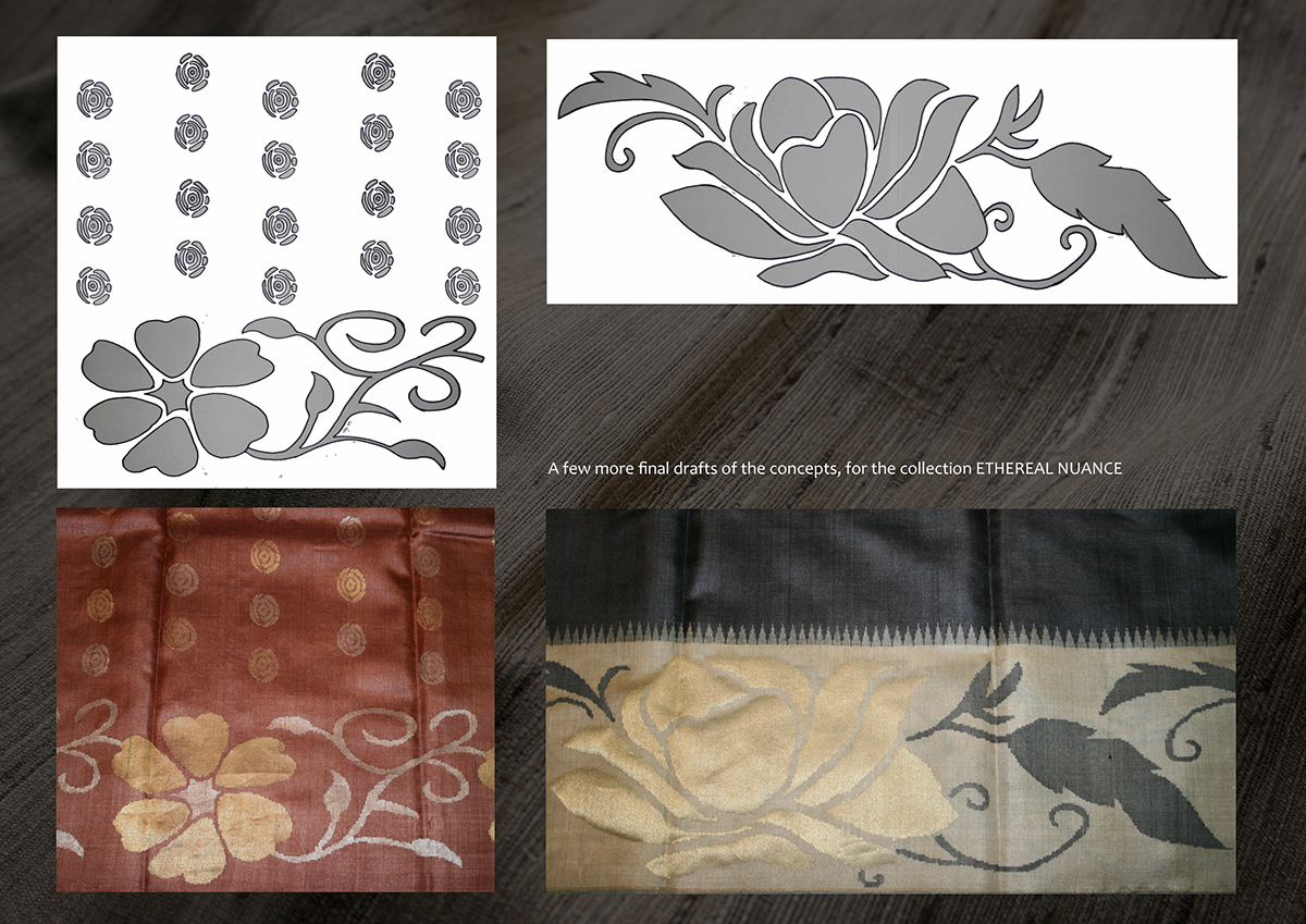 handlooms prints design process Student Portfolio sketches