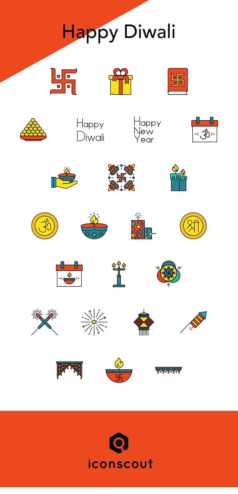 Diwali Deepawali festival Icon icons iconpack iconset ILLUSTRATION  culture