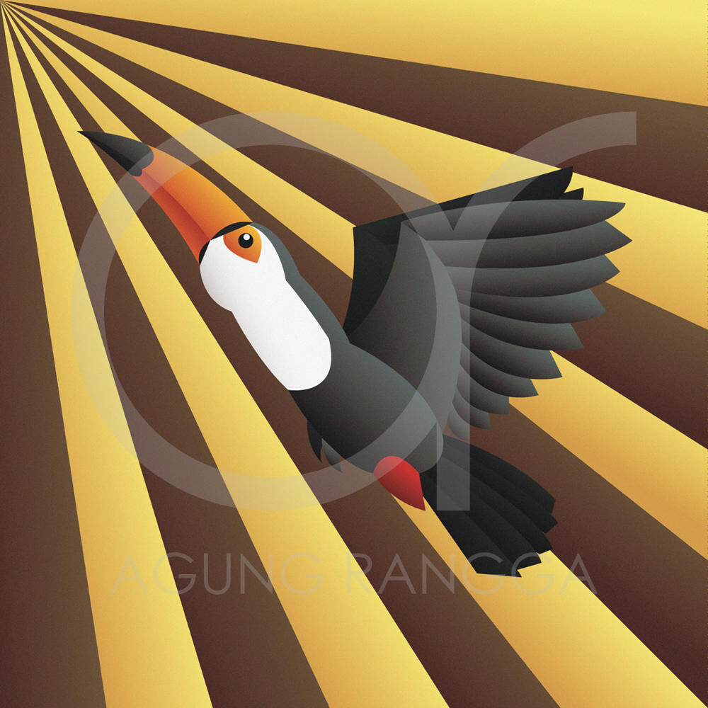 art deco toucan bird