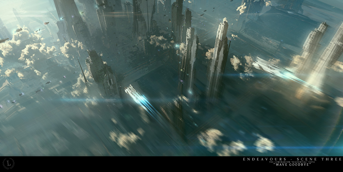 Scifi sci-fi science fiction futuristic storytelling   concept art Matte Painting 3D 2D artwork series Space  Technology spaceships cityscape