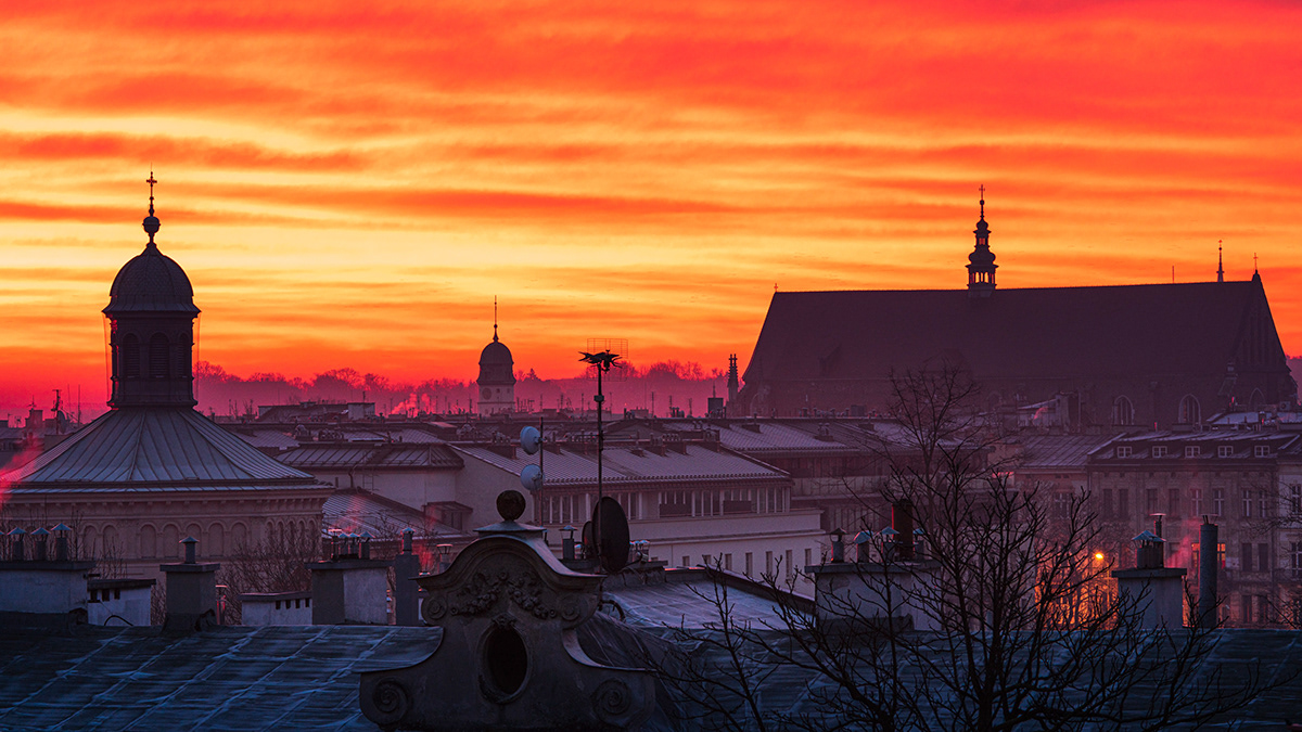 krakow MORNING poland roof Sunrise