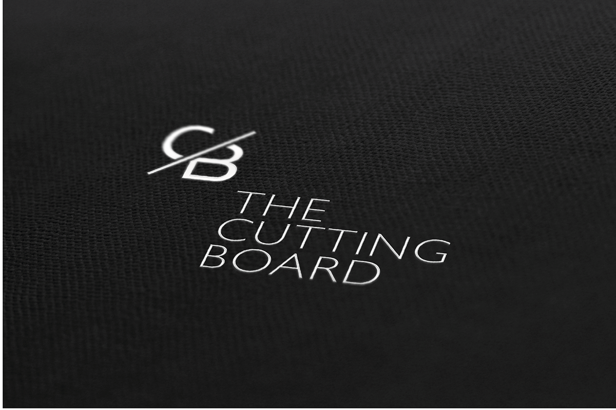 cut cutting Board line black White Monochromatic logo Arab Kuwait gulf holding corporate brand identity