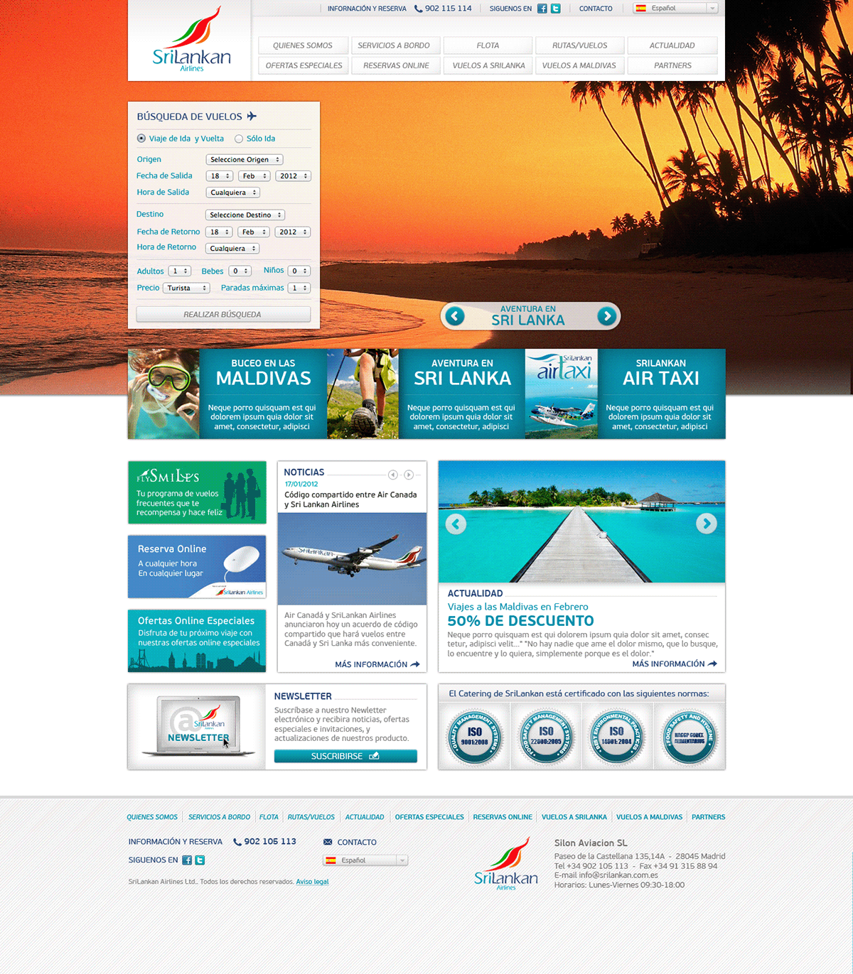 Airlines holidays srilanka Booking fullscreen slider blue Surf
