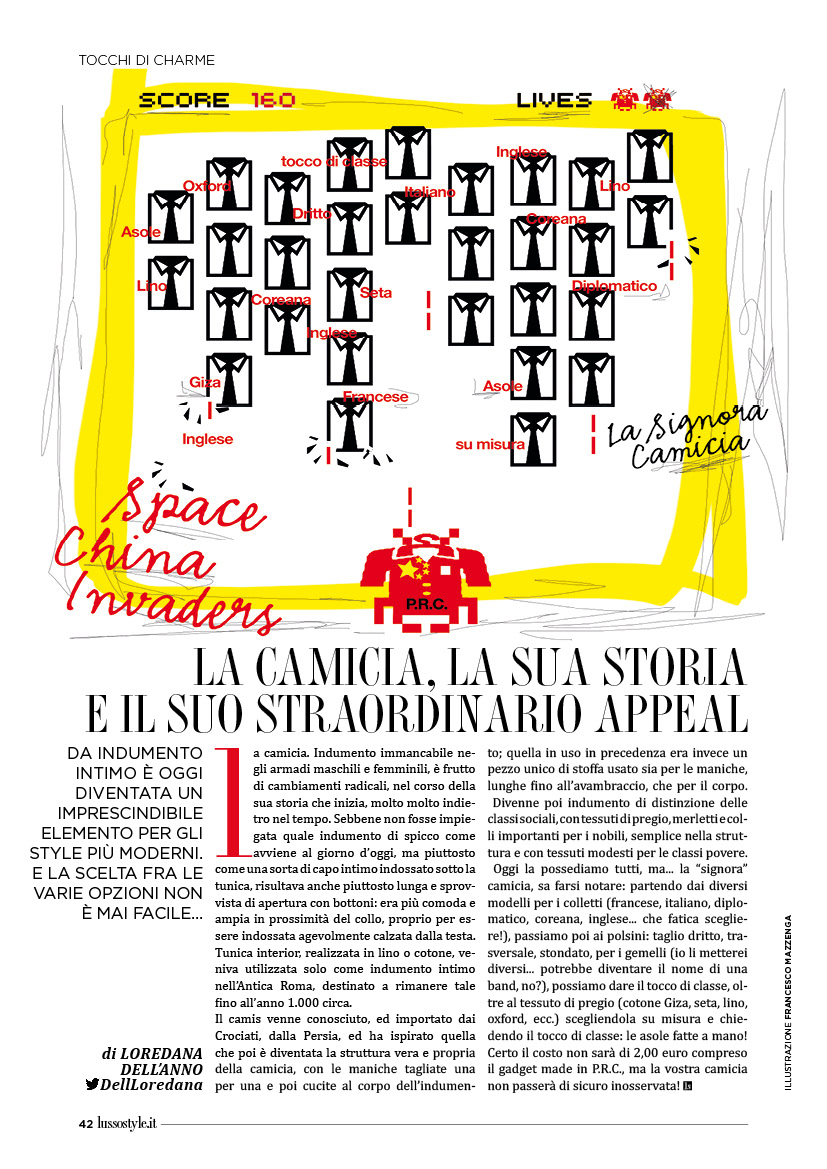 Lusso Style illustrazione Francesco Mazzenga Loredana Dell'Anno magazine