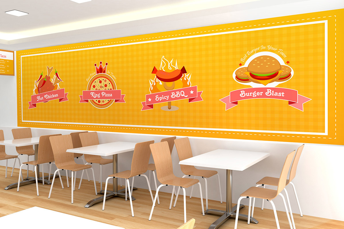 branding  mockups cafe Fast food Mockup hero header food branding