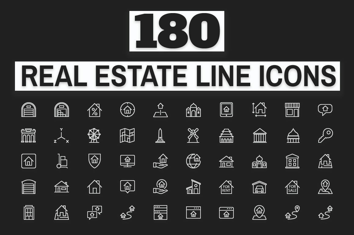 real estate icons thin line line icons Icon design ios9 free android building Landmark monument vector construction