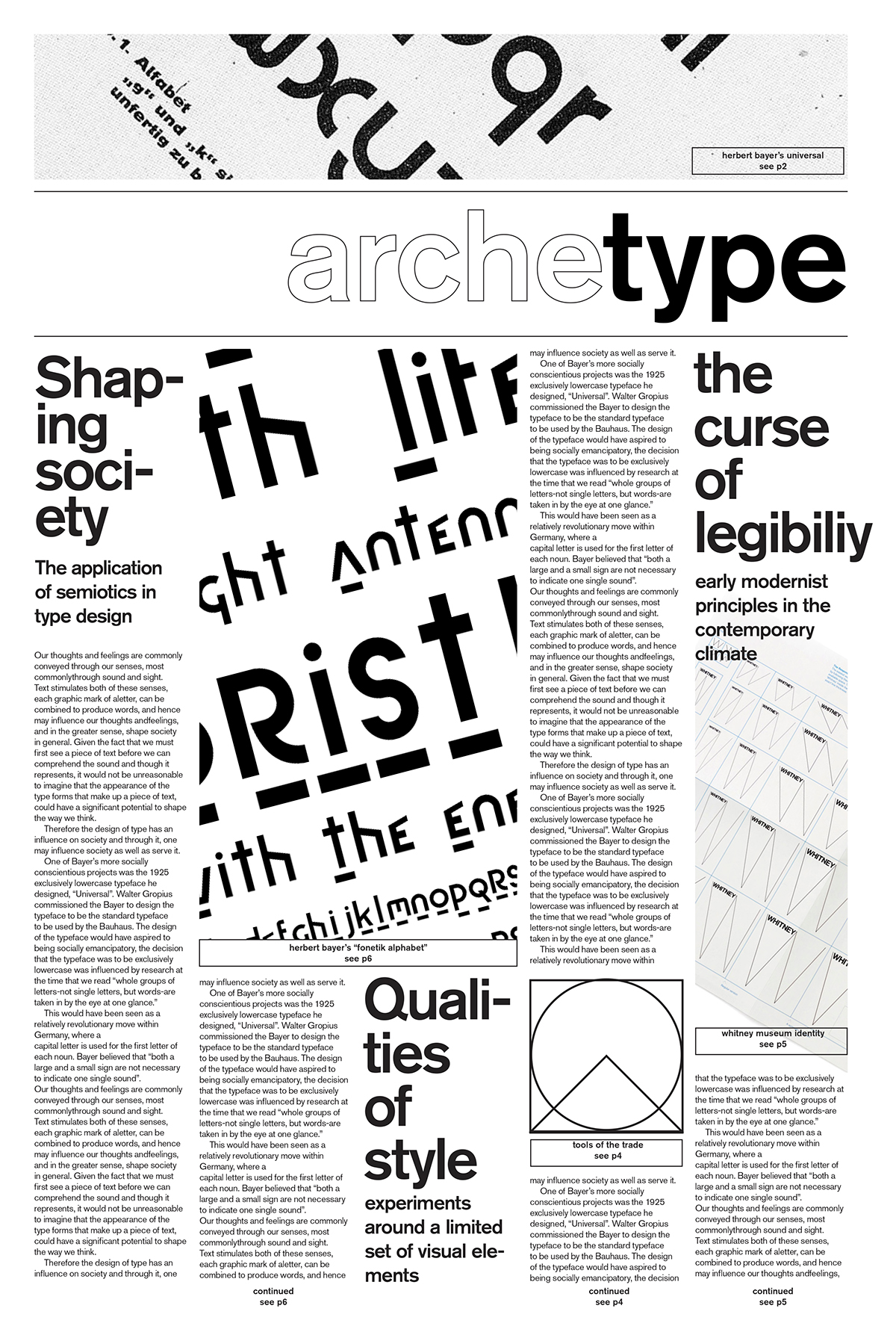 archetype Exhibition  editorial design student book