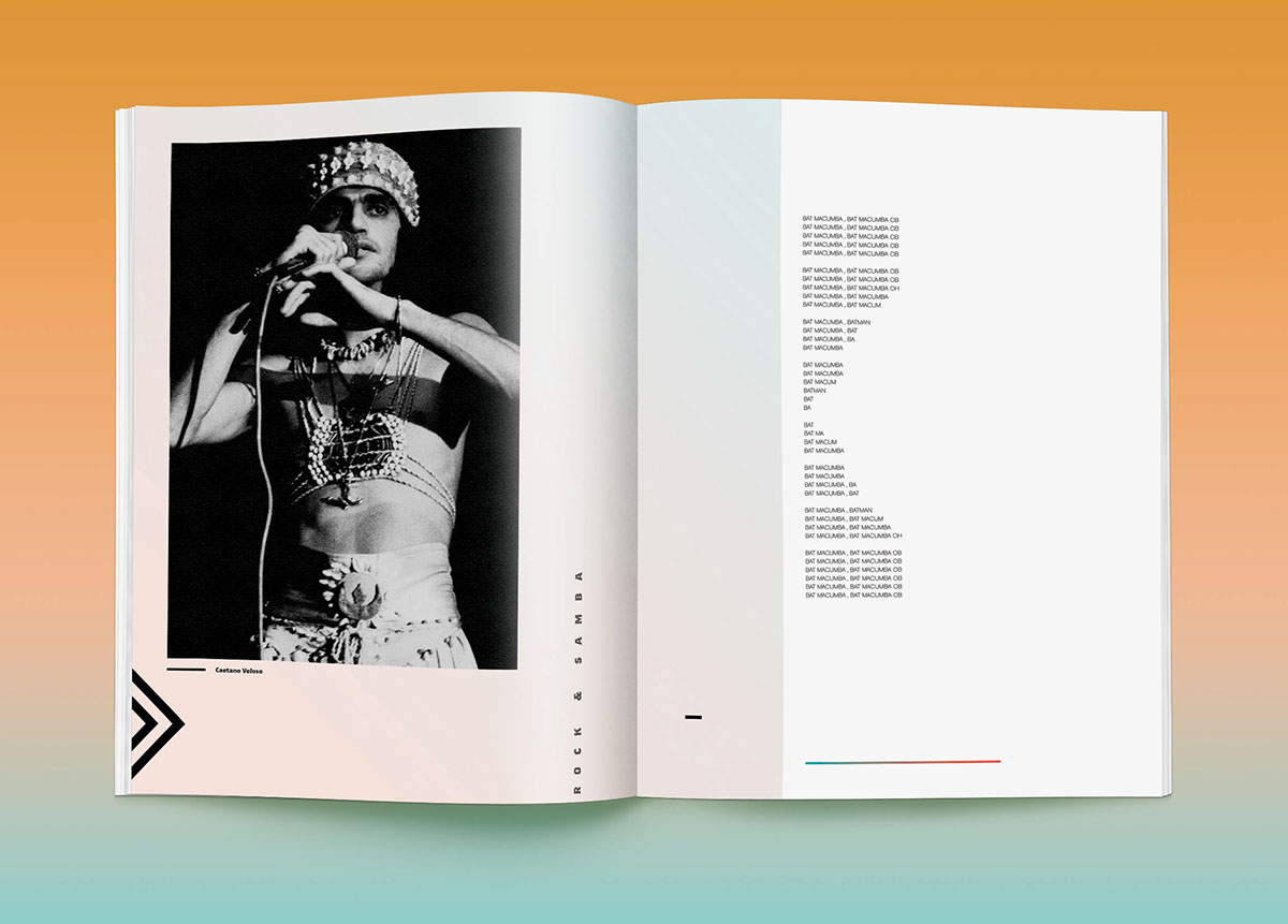 Hacedores de Mundo Gabriele Caetano Veloso editorial PressBook fasciculo fadu diseño Musical revista magazine Layout collage