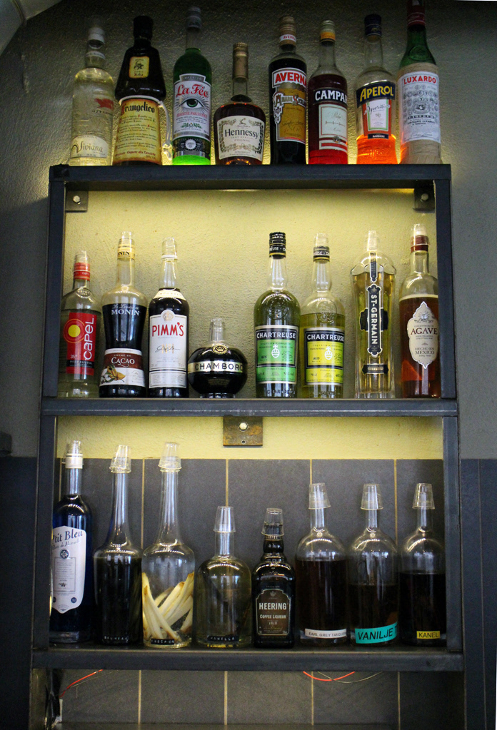 graphic menu collage cocktails bar
