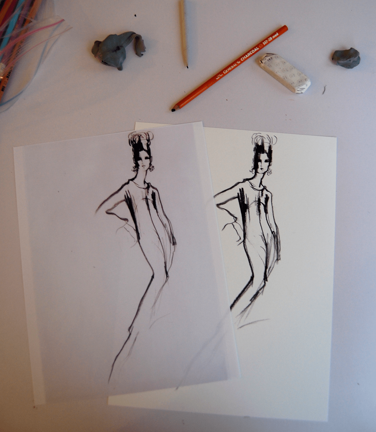 watercolor acrylic fashion illustration ink Marker sketch study master study