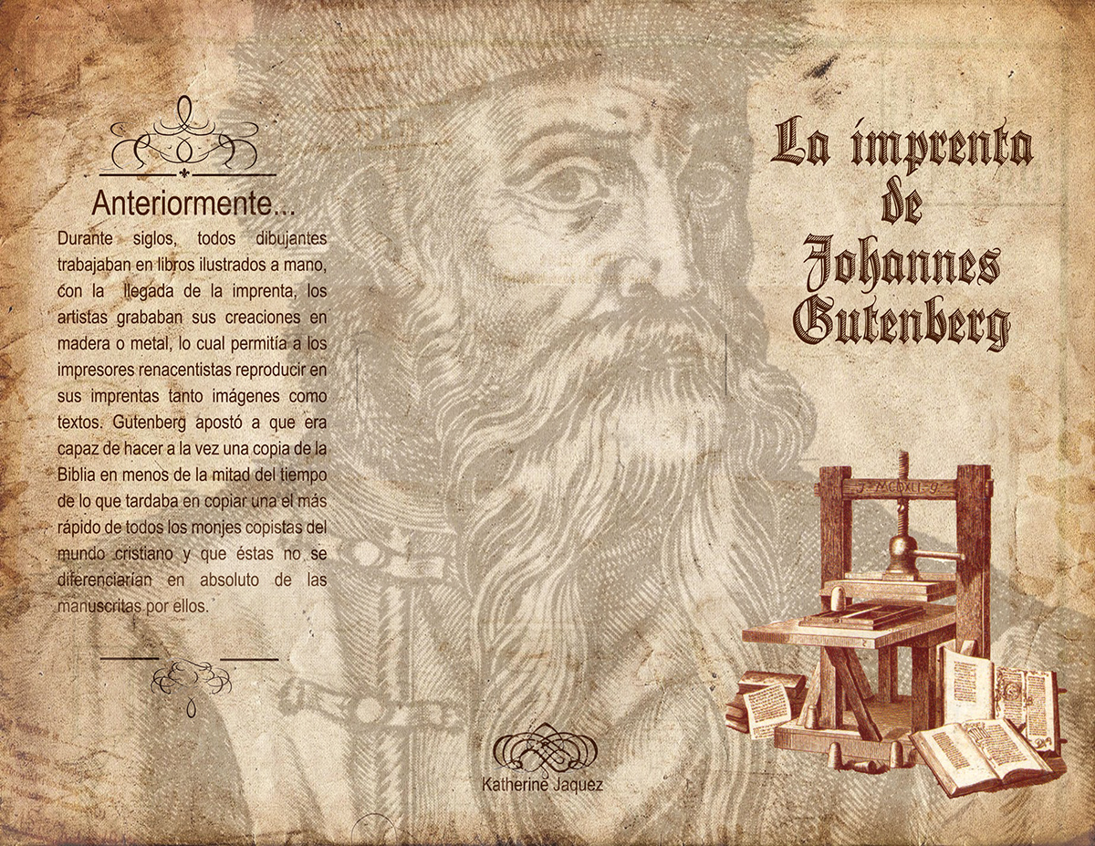 Adobe Photoshop Johannes Gutenberg brochure