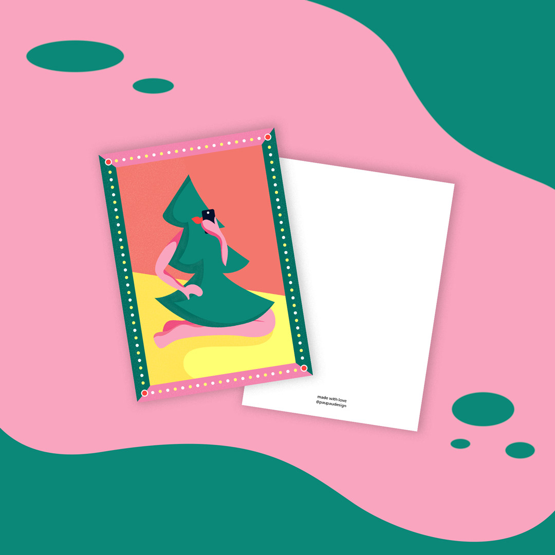 postcards Christmas xmas colorful ILLUSTRATION  digital illustration Fun post cards art typography  