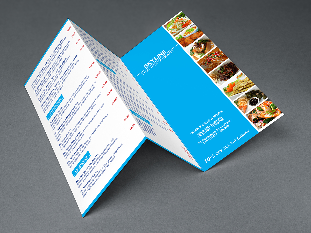 brochure Takeaway menu restaurant