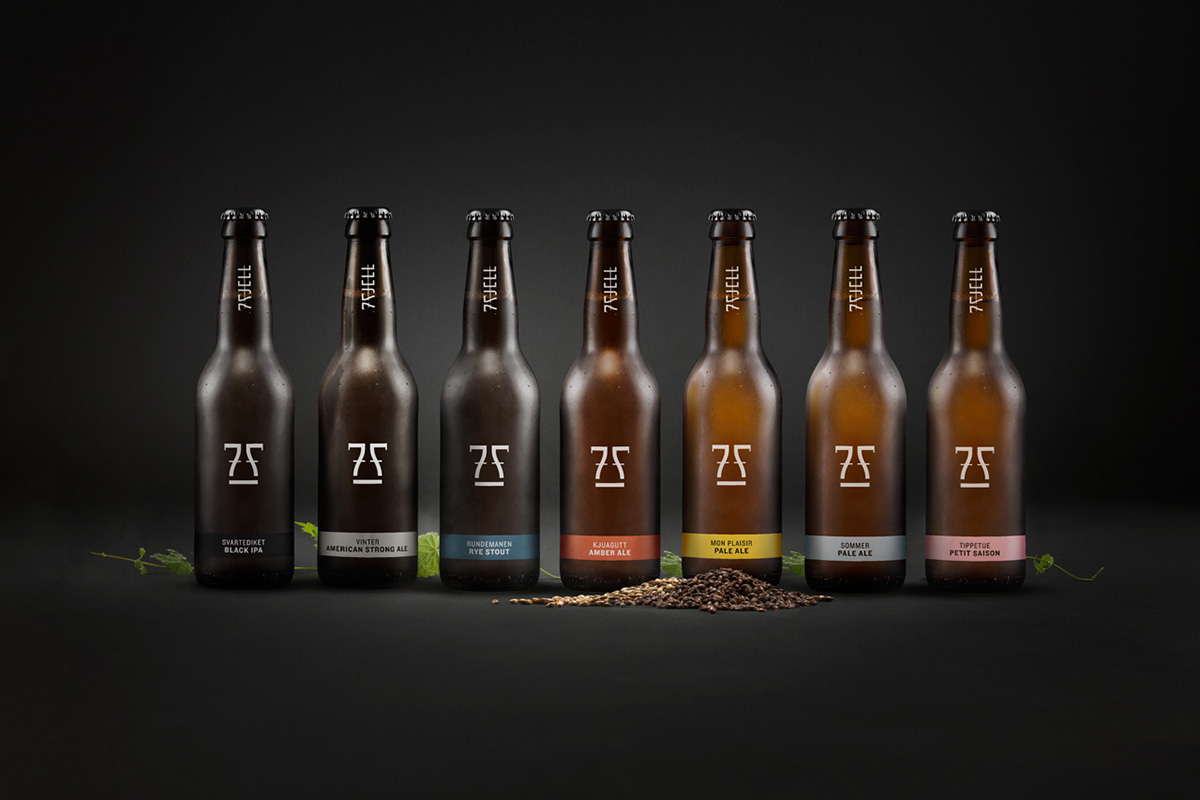7fjell norway brewery brew beer pacakging design clean Scandinavian Bergen KIND conceptual craft wood nordic