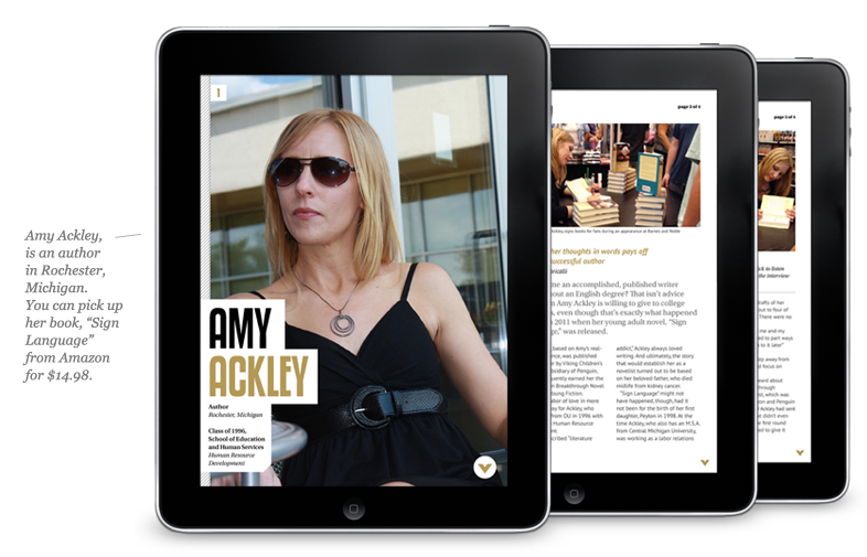 Digital Magazine iPad Magazine user interface magazine Digital Publishing tablet alumni University Magazine University college