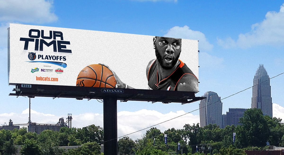 Charlotte bobcats 2014 nba playoffs NBA digital print Billboards posters collage michael kidd-gilchrist al jefferson Kemba Walker gerald henderson josh mcroberts