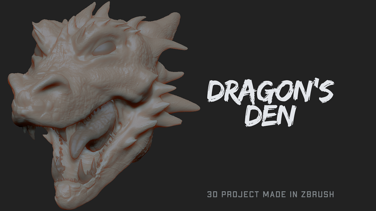 3D dragon Zbrush digital sculpture Digital Art  fantasy