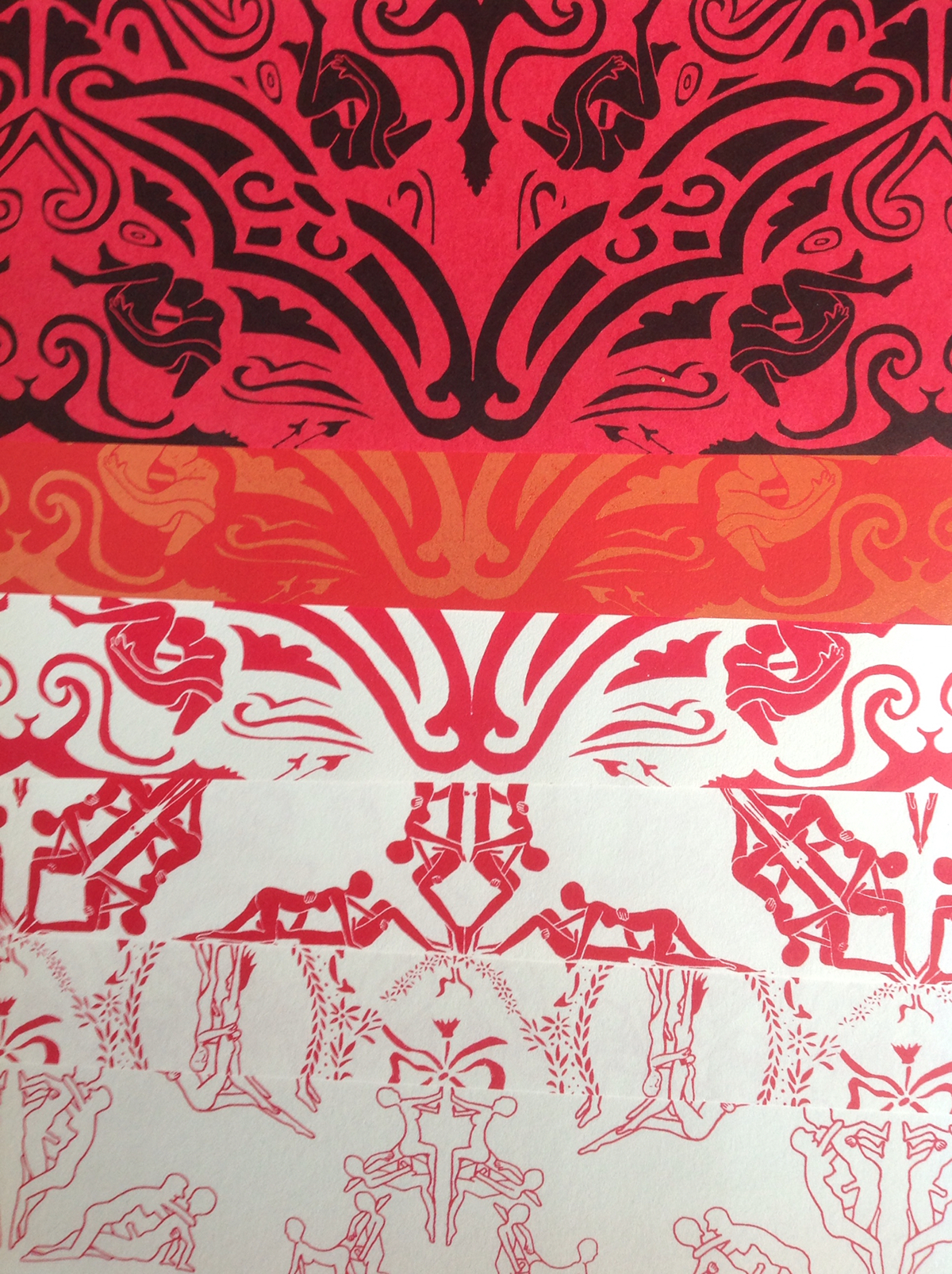 wallpaper designs wallpaper pattern design  Bespoke designs hand printed erotic art erotic bespoke Sarah Jane Palmer amoret Wall Coverings