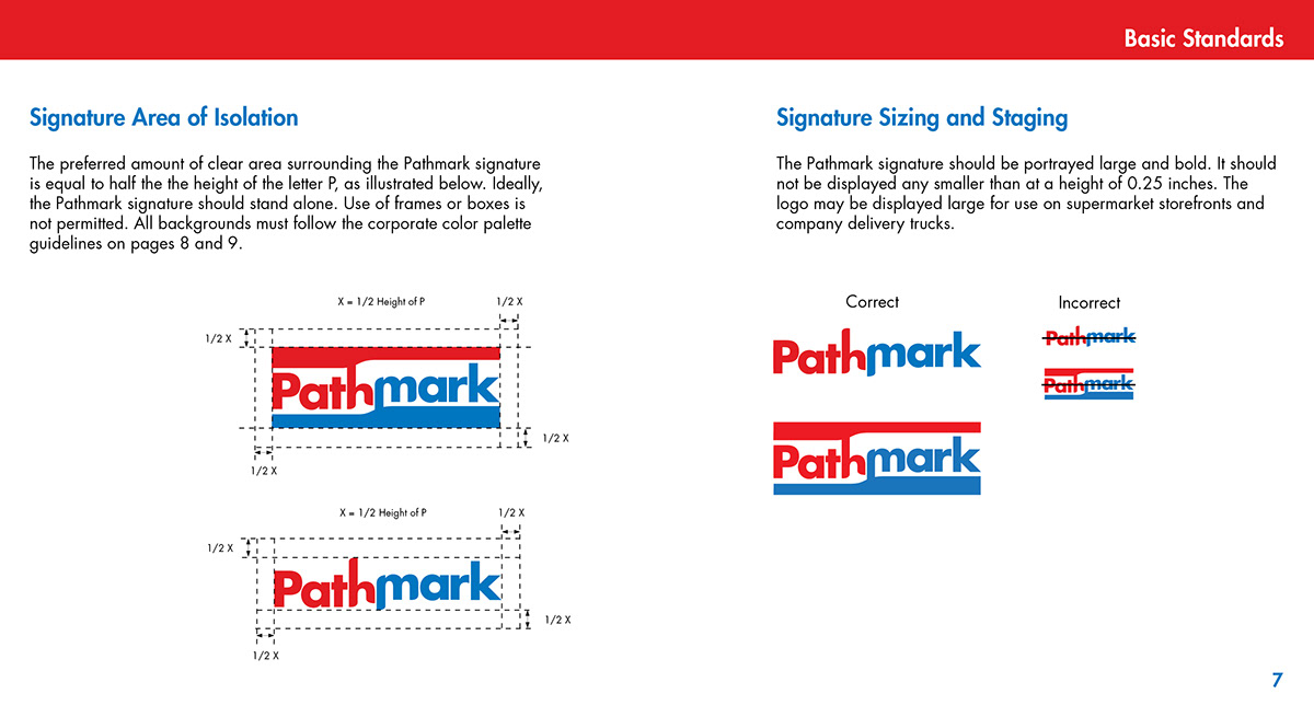 Pathmark rebranding Branding design letterhead Business Envelope envelope business card Fax Cover Sheet Stationery Corporate Standards Manual csm Graphics Standards Manual