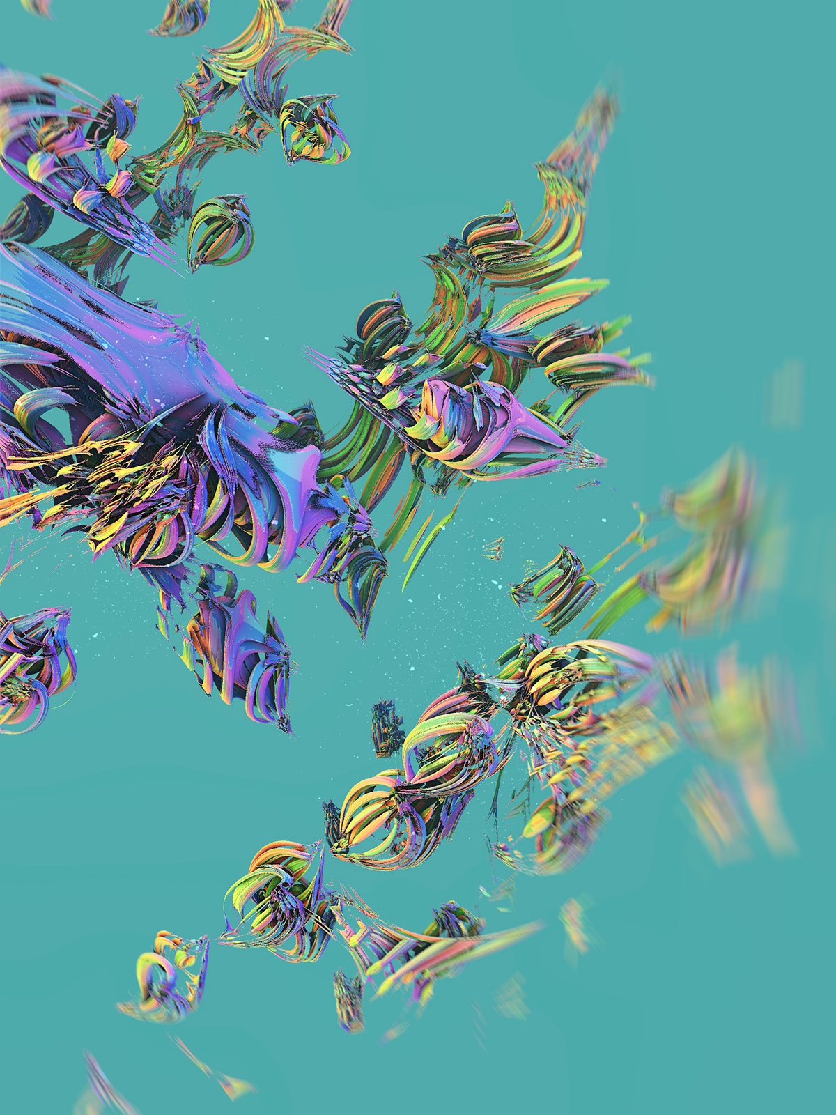 fractal design visuals color gradient abstract organic Procedural Scifi concept design digital 3D geometry texture art
