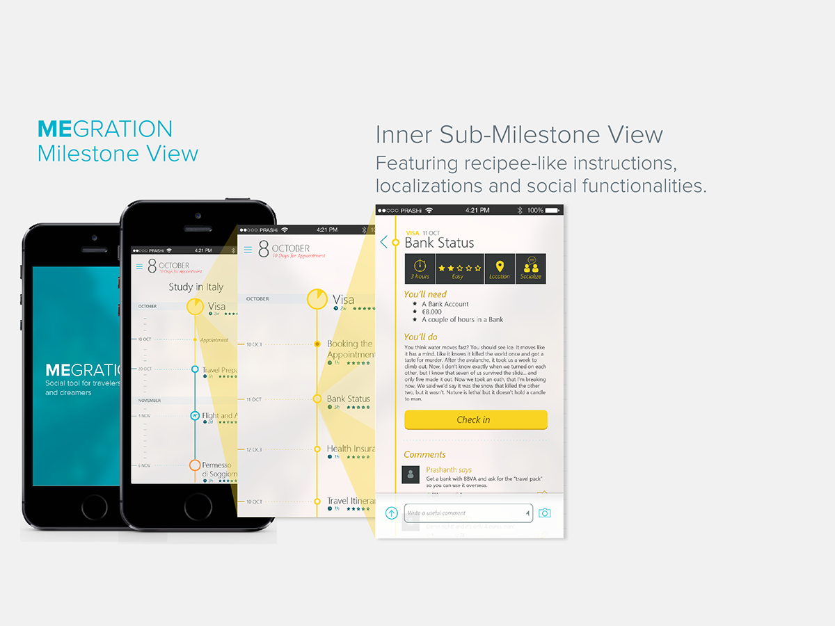 Adobe Portfolio Immigration UI ux mobile app milestone Bureaucracy
